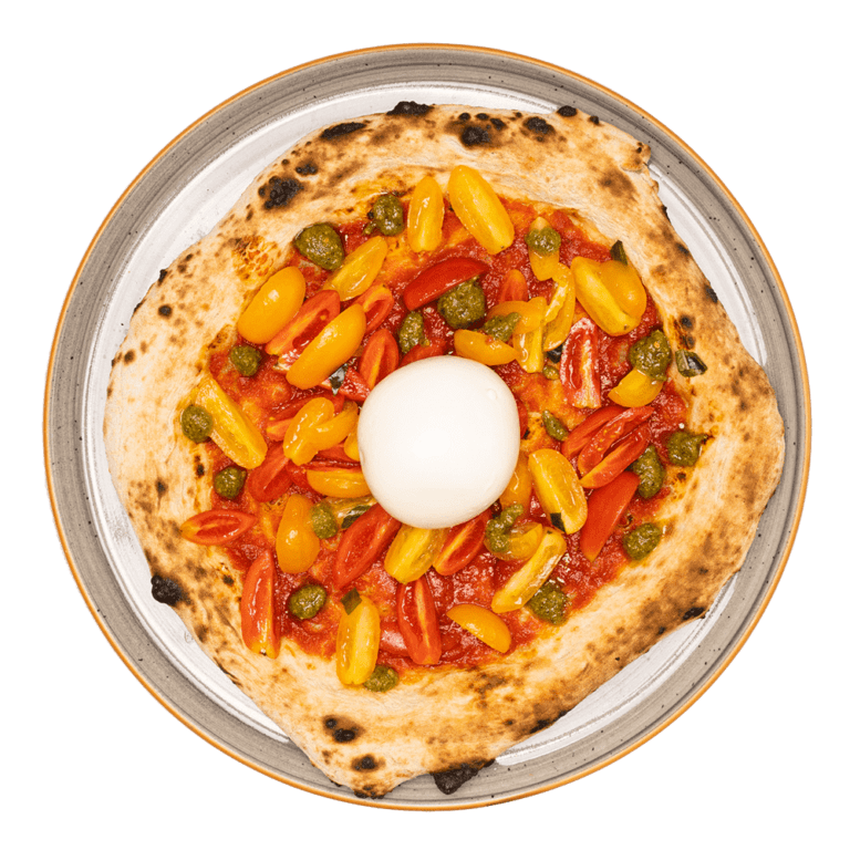 pizza pomodorini pesto burrata fermento fedeli alla pizza pizzeria vittoria